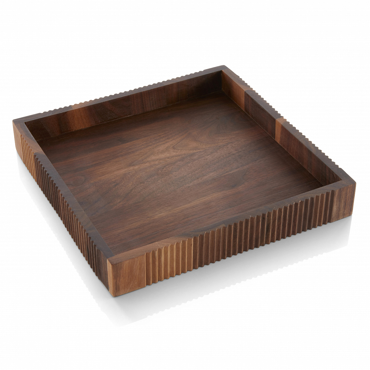 Квадратный деревянный поднос  (грецкий орех), 25x25x4 см